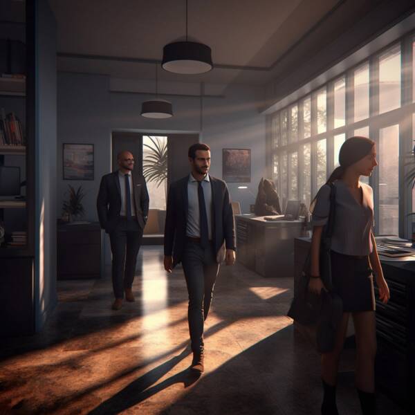 Office interior mockup